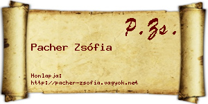 Pacher Zsófia névjegykártya