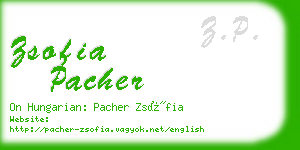 zsofia pacher business card